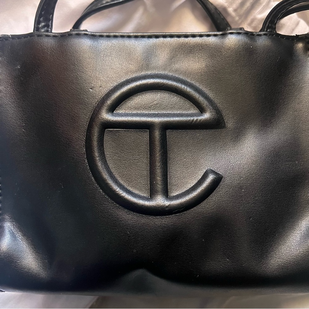 NWT Telfar Black Embossed Mini Purse